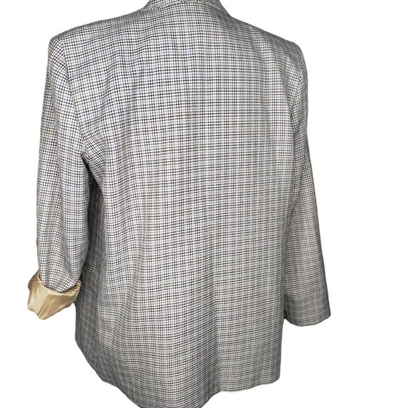 Vintage Womens Requirements 14 Houndstooth Plaid Blazer Jacket Made Is USA - Picture 2 of 10